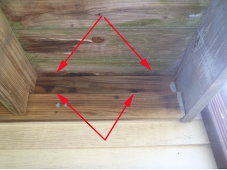 Lawrenceville home inspector reports on defective deck