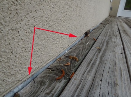 Cumming home inspector reports on inadequate deck flashing